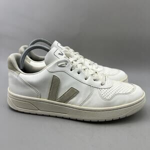 Veja V-10 Casual Sneakers Women Size 9 White Leather Walking Comfort Low Shoes